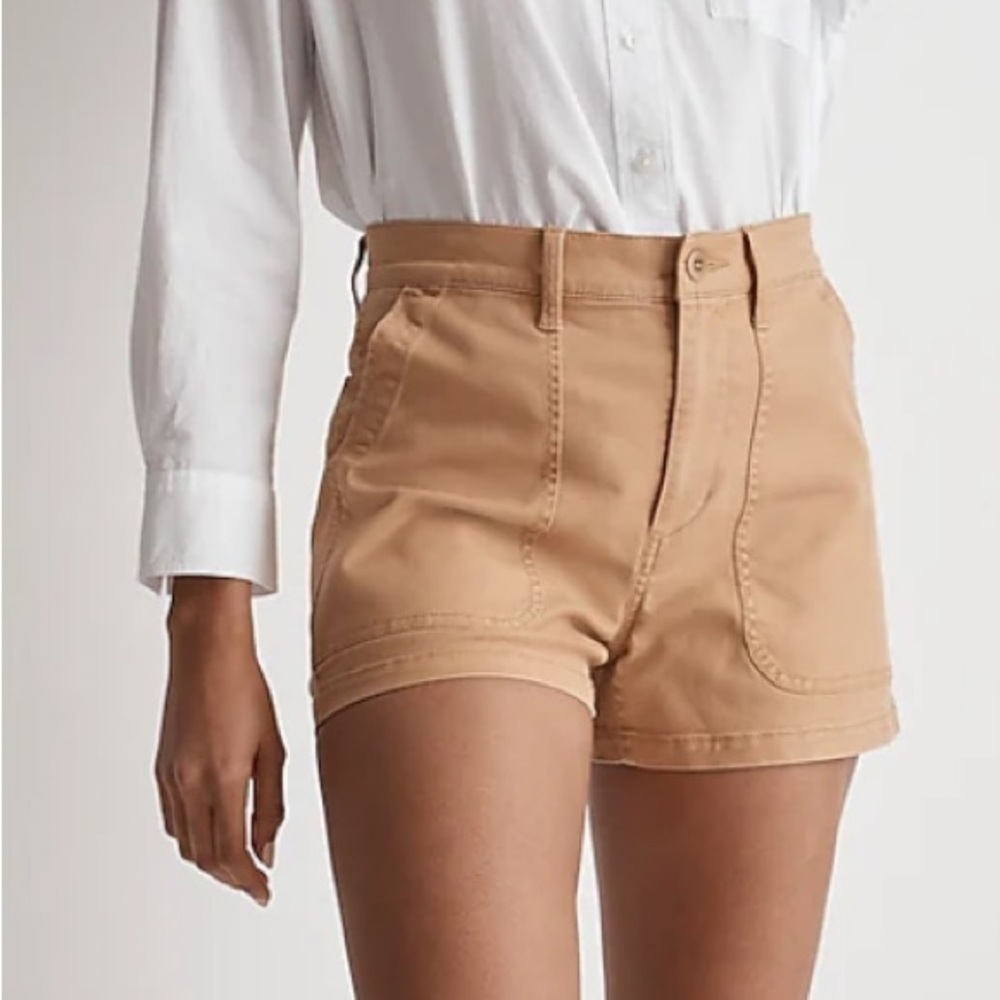 Madewell The Perfect Vintage Fatigue Shorts Size 32 Khaki High Rise Resort NEW‎